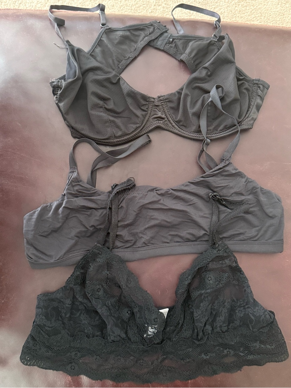 Set of 3x Womens Black Bras sz XL